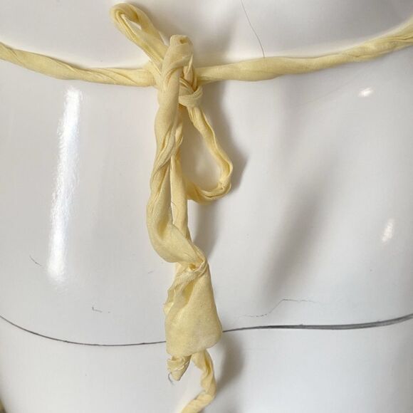 Vintage Apron w Yellow & Blue Plaid & Sheer Layered Fabric & Side Pocket Detail - Picture 2 of 2